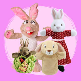ACTOYS Marionnettes à Main Lapin, Marionnette Enfant, Marionnette Ventriloque, Lapin De Paques, Adapté Aux Marionnettes Et Théâtres, Histoires Du