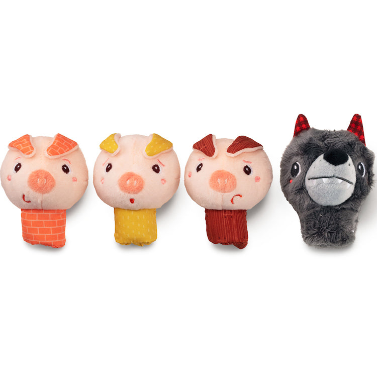 Pack Marionnettes à doigts - Le Loup et les 3 Petits Cochons