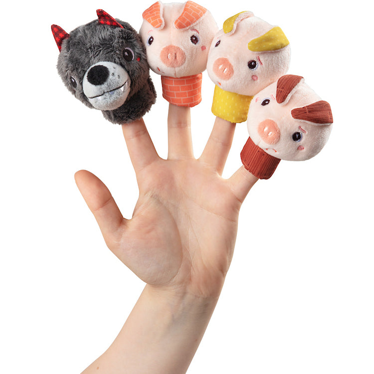 Pack Marionnettes à doigts - Le Loup et les 3 Petits Cochons