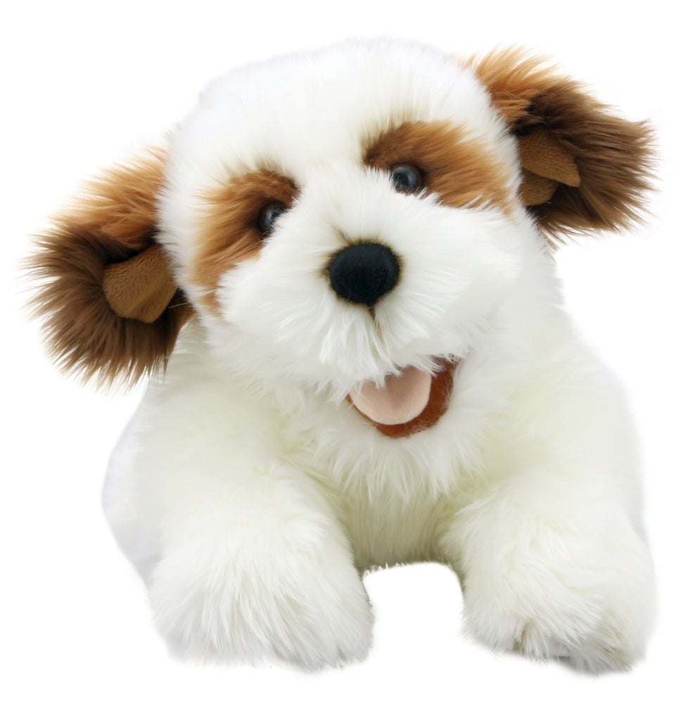 P456-PC003008-marionnette-Chien-marron-et-blanc-The-Puppet-Company-Playful-Puppies
